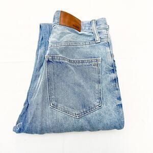 Madewell The Momjean Ripped Denim Jeans Zip Fly Size 25